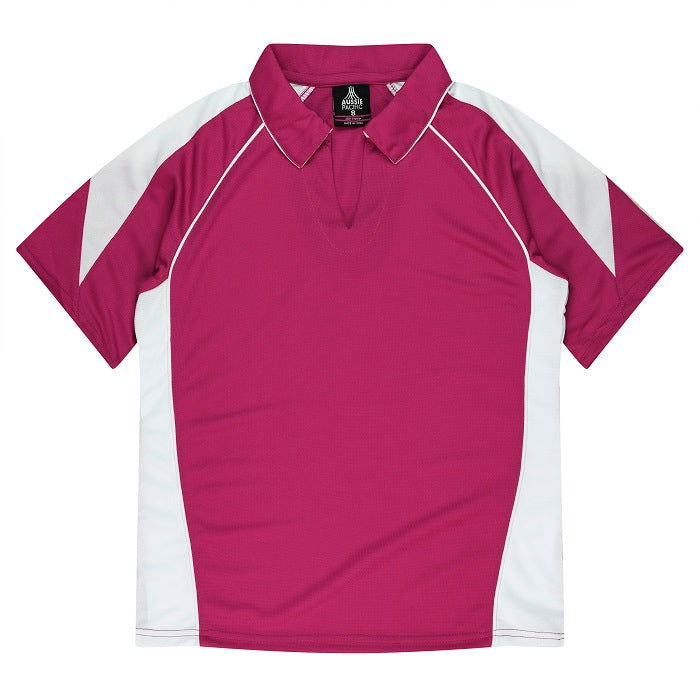 Aussie Pacific N2301 Premier Ladies Polo Pink/White