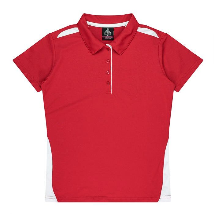 Aussie Pacific N2305 Paterson Ladies Polo Pacific Red/White - Front view