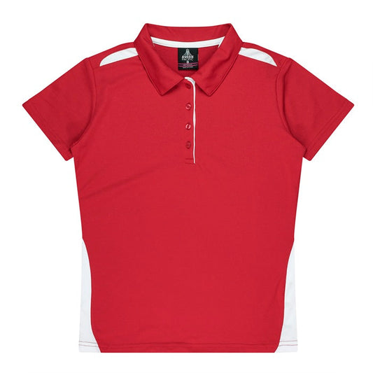 Aussie Pacific N2305 Paterson Ladies Polo Pacific Red/White - Front view