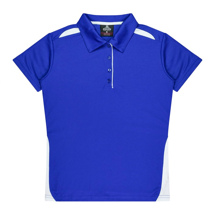 Aussie Pacific N2305 Paterson Ladies Polo Royal/White - Front view