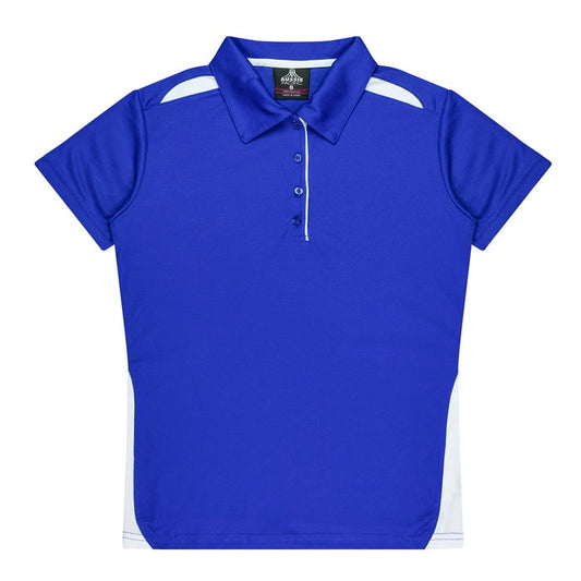 Aussie Pacific N2305 Paterson Ladies Polo Royal/White - Front view