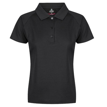 Aussie Pacific N2306 Keira Ladies Polo -Black Colour -Front View