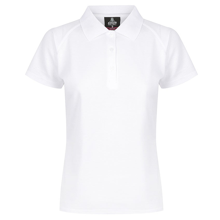 Aussie Pacific N2306 Ladies Keira Polo - White - Front View
