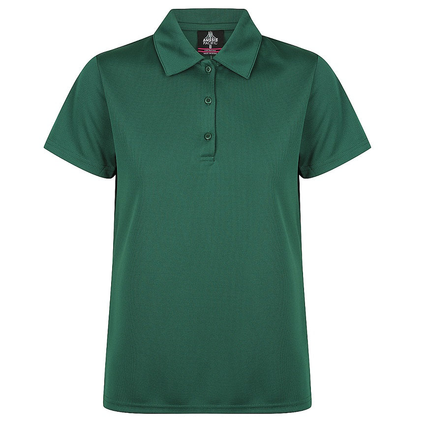 Aussie Pacific N2307 Botany Ladies Polo - Bottle Green - Front View