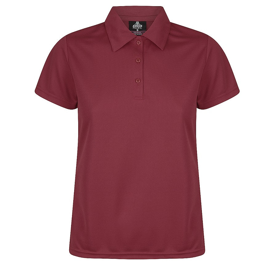 Aussie Pacific N2307 Botany Ladies Polo - Maroon - Front View