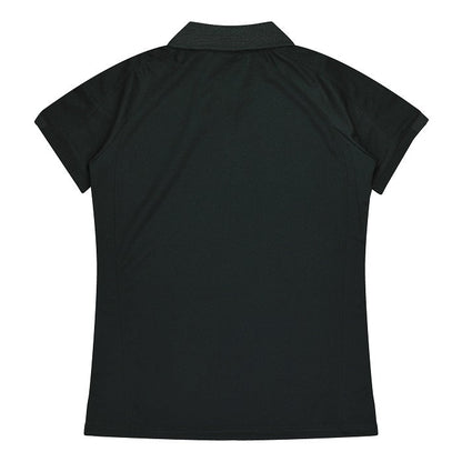 Aussie Pacific N2308 Flinders Lady Polos - Black/Red - Back View