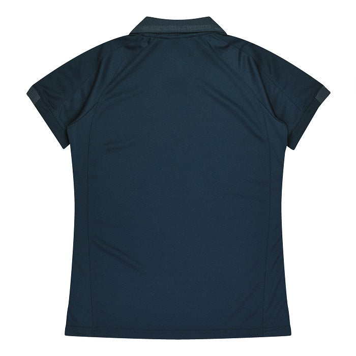 Aussie Pacific N2308 Flinders Lady Polos - Navy/White - Back View