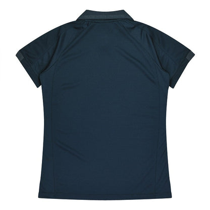 Aussie Pacific N2308 Flinders Lady Polos - Navy/White - Back View