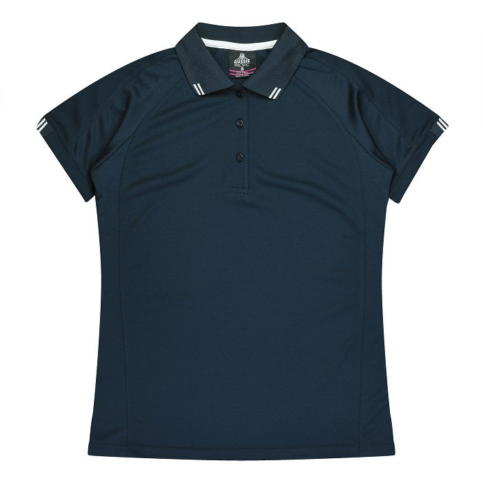 Aussie Pacific N2308 Flinders Ladies Polo Navy/White
