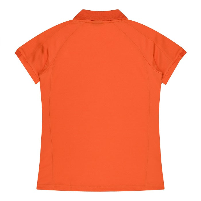 Aussie Pacific N2308 Flinders Lady Polos - Orange/Slate - Back View