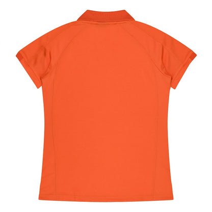Aussie Pacific N2308 Flinders Lady Polos - Orange/Slate - Back View