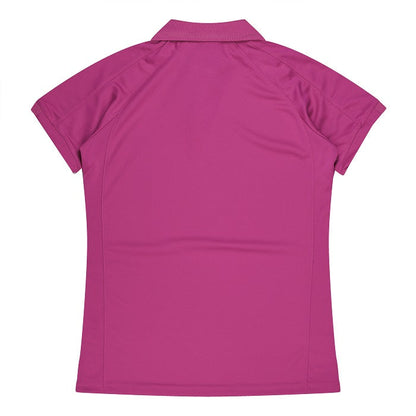 Aussie Pacific N2308 Flinders Lady Polos - Pink/White - Back View
