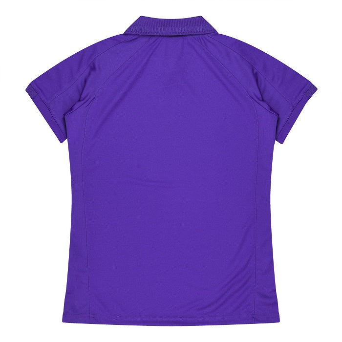 Aussie Pacific N2308 Flinders Lady Polos - Purple/White - Back View