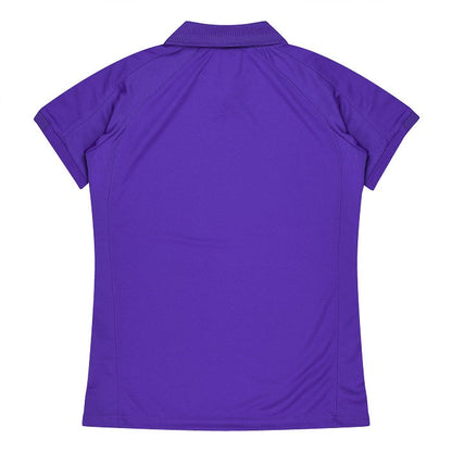 Aussie Pacific N2308 Flinders Lady Polos - Purple/White - Back View