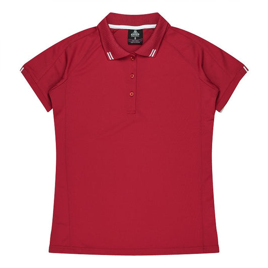 Aussie Pacific N2308 Flinders Ladies Polo Red/White