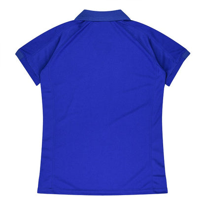 Aussie Pacific N2308 Flinders Lady Polos - Royal Blue/White - Back View