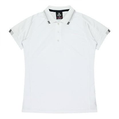 Aussie Pacific N2308 Flinders Ladies Polo White/Black