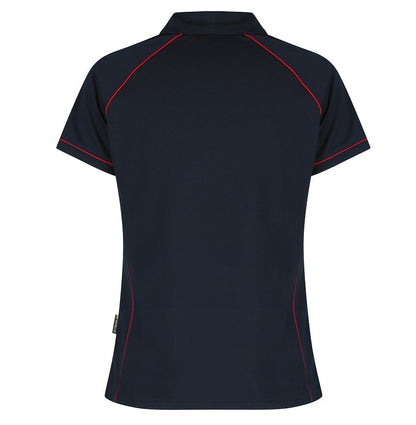 Aussie Pacific N2310 Endeavour Ladies Polo Navy/Red - Back view
