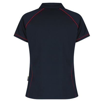 Aussie Pacific N2310 Endeavour Ladies Polo - Navy/Red - Back View