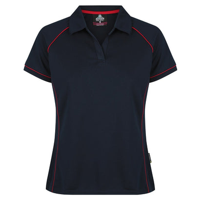 Aussie Pacific N2310 Endeavour Ladies Polo Navy/Red - Front view
