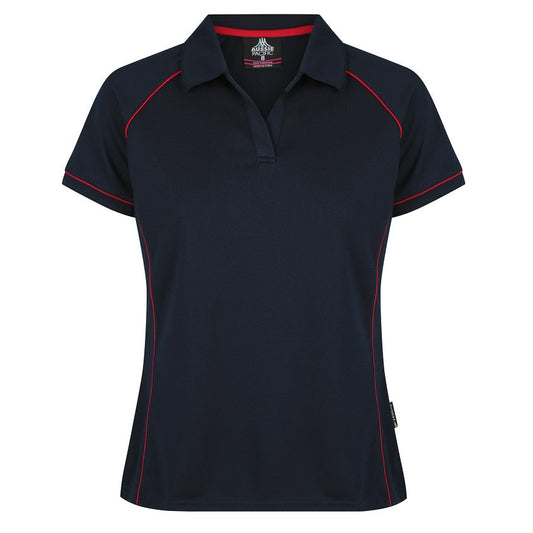 Aussie Pacific N2310 Endeavour Ladies Polo Navy/Red - Front view