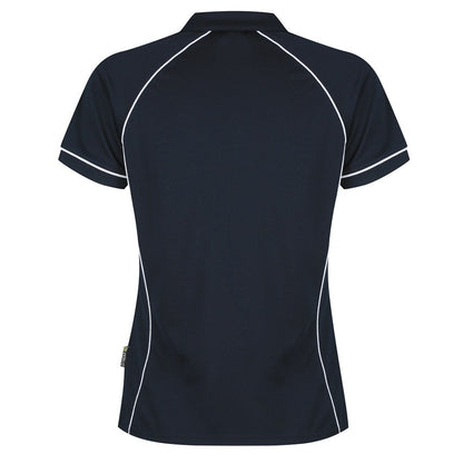Aussie Pacific N2310 Endeavour Ladies Polo Navy/White - Back view