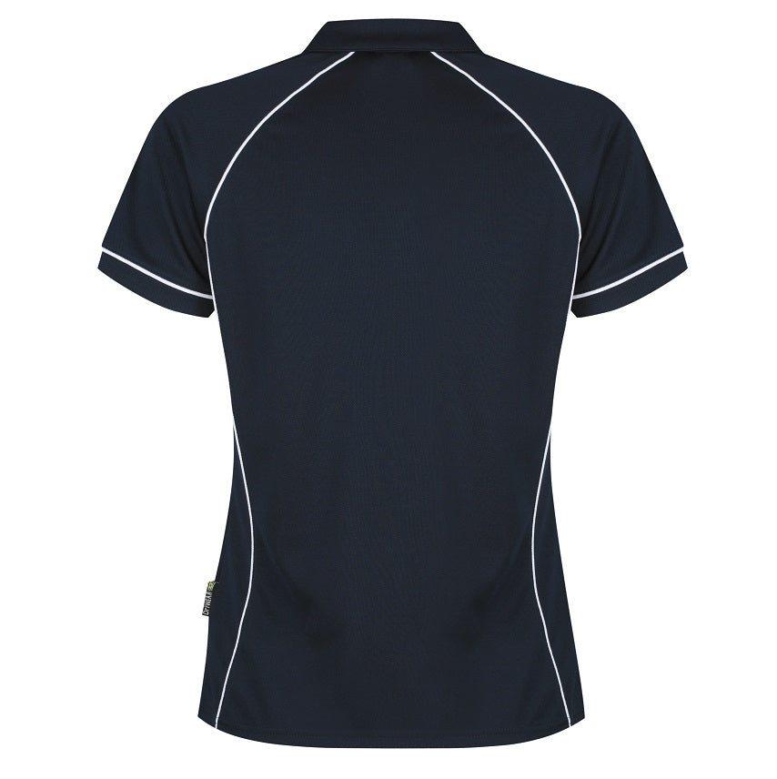 Aussie Pacific N2310 Endeavour Ladies Polo - Navy/White - Back View