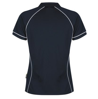 Aussie Pacific N2310 Endeavour Ladies Polo - Navy/White - Back View