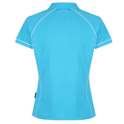 Aussie Pacific N2310 Endeavour Ladies Polo - Pacific Blue/White - Back View