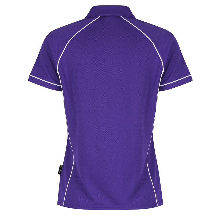 Aussie Pacific N2310 Endeavour Ladies Polo - Purple/White - Back View