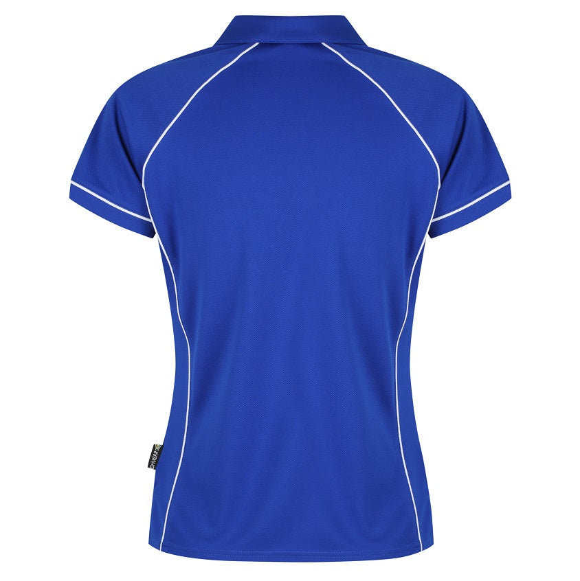 Aussie Pacific N2310 Endeavour Ladies Polo - Royal Blue/White - Back View