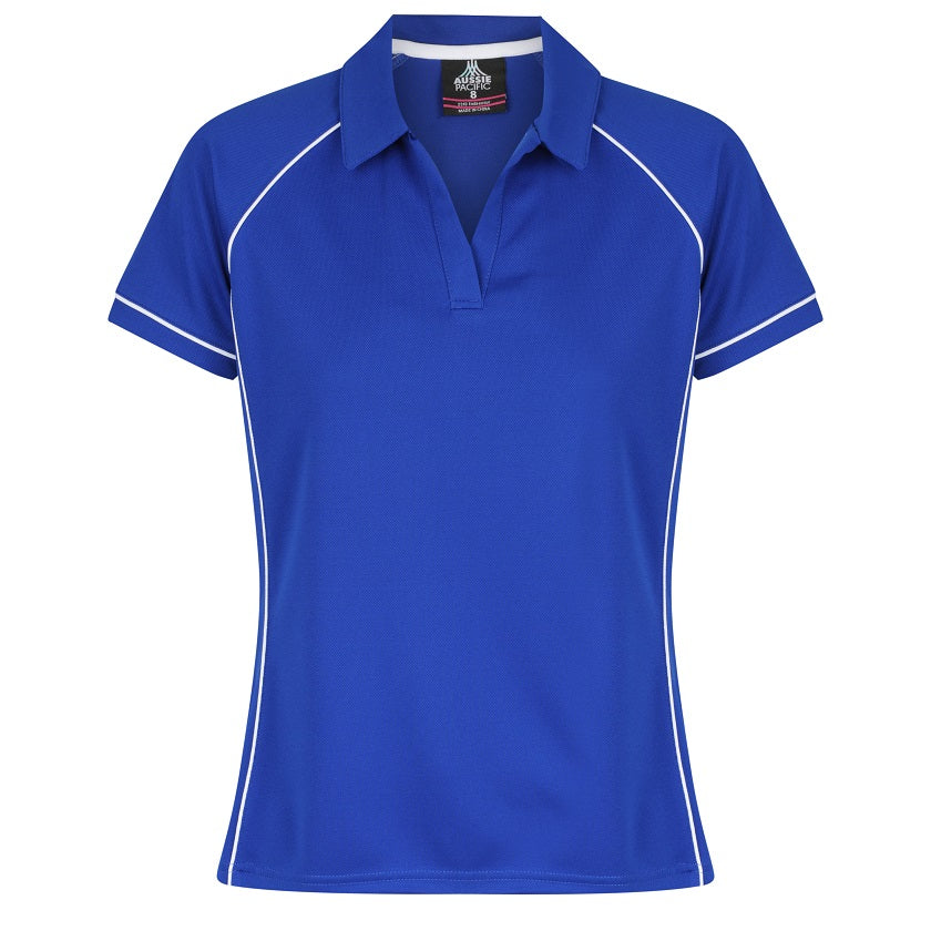 Aussie Pacific N2310 Endeavour Ladies Polo - Royal Blue/White - Front View