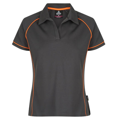 Aussie Pacific N2310 Endeavour Ladies Polo Slate/Orange