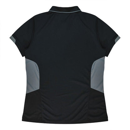 Aussie Pacific N2311 Tasman Ladies Polo Black/Ash