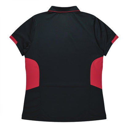 Aussie Pacific N2311 Tasman Ladies Polo Black/Red