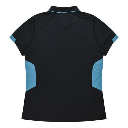 Aussie Pacific N2311 Tasman Ladies Polo Black/Teal