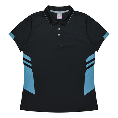 Aussie Pacific N2311 Tasman Ladies Polo Black/Teal