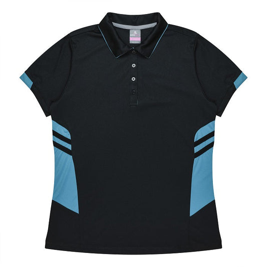 Aussie Pacific N2311 Tasman Ladies Polo Black/Teal