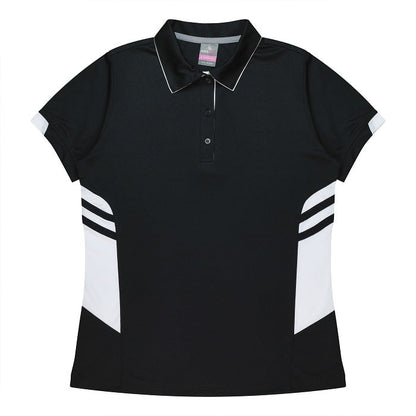 Aussie Pacific N2311 Tasman Ladies Polo Black/White