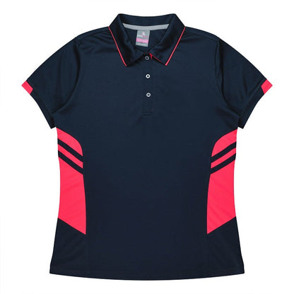 Aussie Pacific N2311 Tasman Ladies Polo Navy/Neon Pink