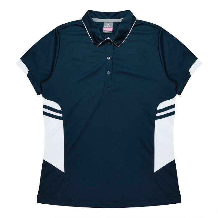 Aussie Pacific N2311 Tasman Ladies Polo Navy/White