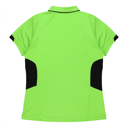 Aussie Pacific N2311 Tasman Ladies Polo Neon Green/Black