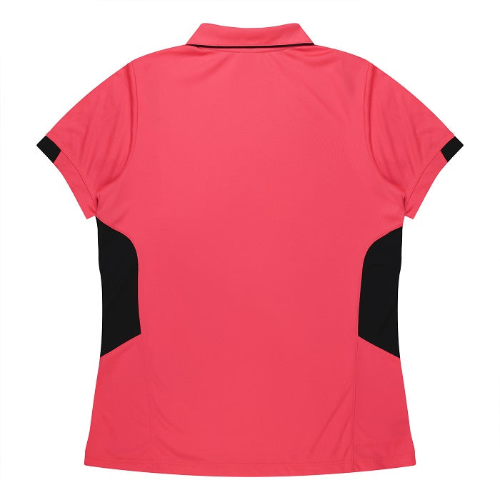Aussie Pacific N2311 Tasman Ladies Polo - Neon/Pink/Black - Back View