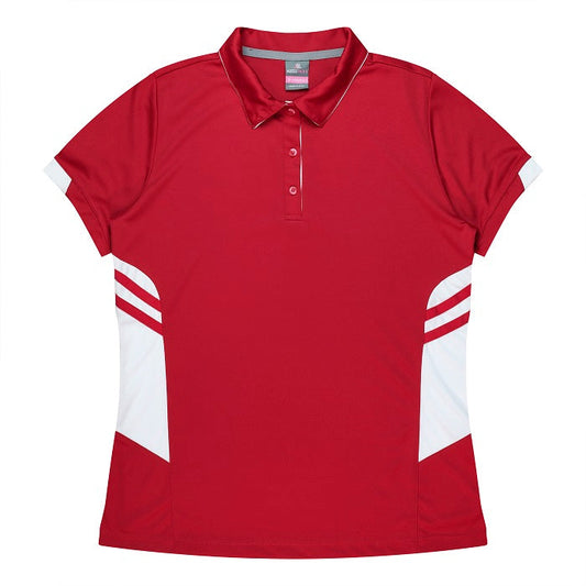Aussie Pacific N2311 Tasman Ladies Polo Red/White