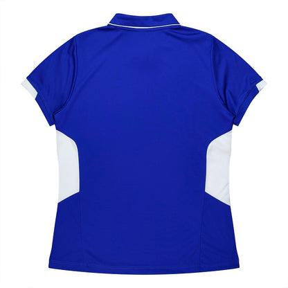 Aussie Pacific N2311 Tasman Ladies Polo - Royal Blue/White - Back View