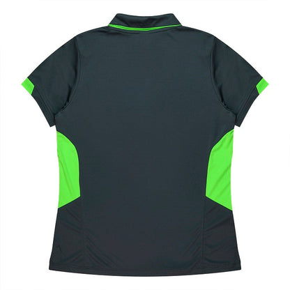 Aussie Pacific N2311 Tasman Ladies Polo Slate/Neon Green
