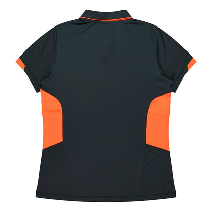 Aussie Pacific N2311 Tasman Ladies Polo - Slate/Neon/Orange - Back View