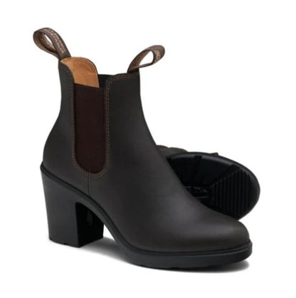 Brown leather popular in style pull on everyday womens 7.5 high heel Maximum comfort footbed Blundstone 2366 Womens Series Heeled Non Safety Boots