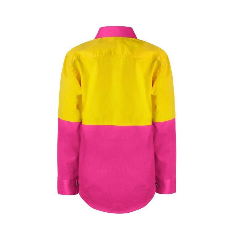 Workcraft WSK127 DISCONTINUED Kids HiVis 2 Tone L/Sleeve Shirt