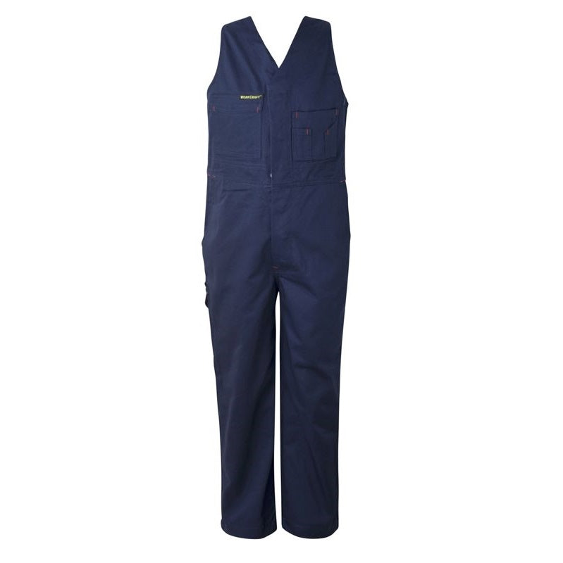 Workcraft WCK501 Kids Midweight Roughall Cotton Drill with Elastic Straps - Navy - Front View
